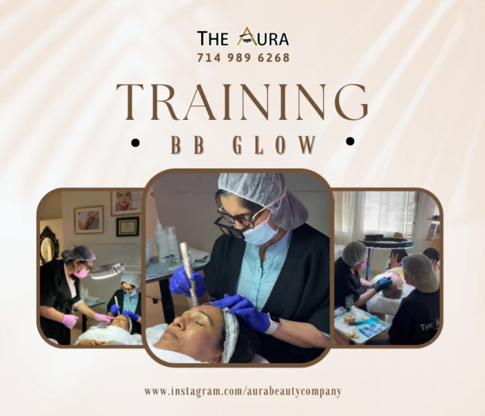 Microneedling/ BB Glow training on live model at Aura Beauty Academy 5