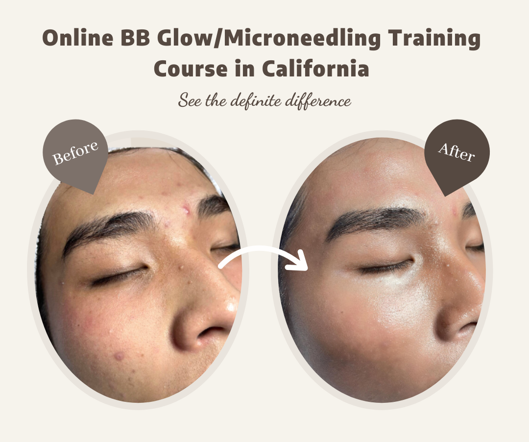 What is in the BB Glow online course at Aura Beauty Company Orange County