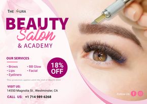 18% discount for all Aura Beauty services & trainings